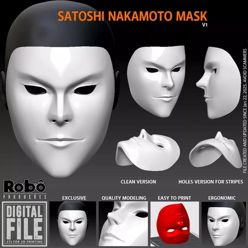 Satoshi Nakamoto Mask - Anonymous Crypto Investor