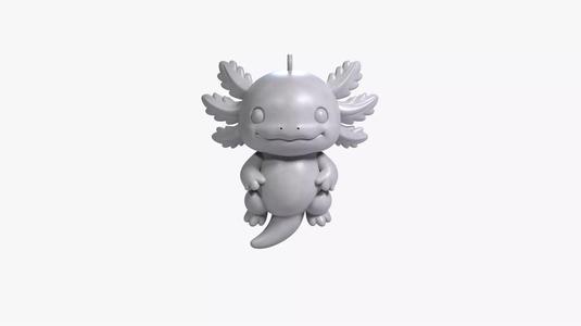 Axolotl Keychain Cute Amphibian 3D STL Printable Fantasy Charm