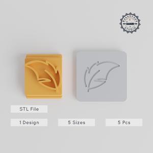 Leaf Stamp Tile Set, 5 Sizes, Perfect for Clay, Cookie & Fondant Motifs, Botanical Designs for Soft Materials PRODUCT_4992