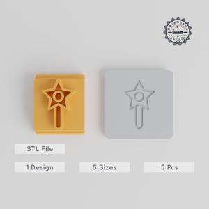 Star Stamp Tile Collection, 5 Sizes, Perfect for Clay & Cookies, Decorative Christmas Star Design PRODUCT_4759