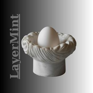 Ancient Style Egg Holder | 3D Print STL File | Sculpted Decorative Egg Cup