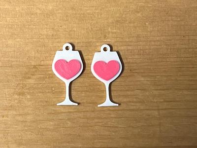 wine glass earrings