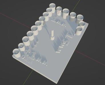Resin printer Peg Tolerance Test Board