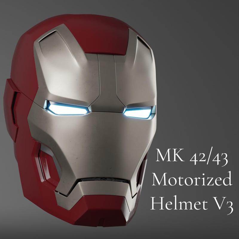 Iron Man Motorized Mk 42/43 3D Printable Helmet V3