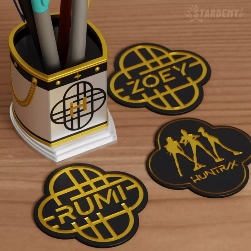 Huntrix Pen Holder Kpop Demon Hunters Coasters Rumi Mira Zoey