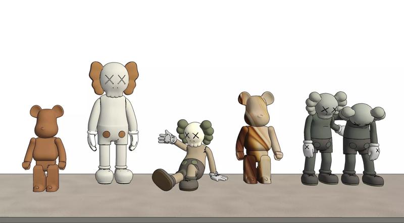 Kaws and Bearbrick 3D models