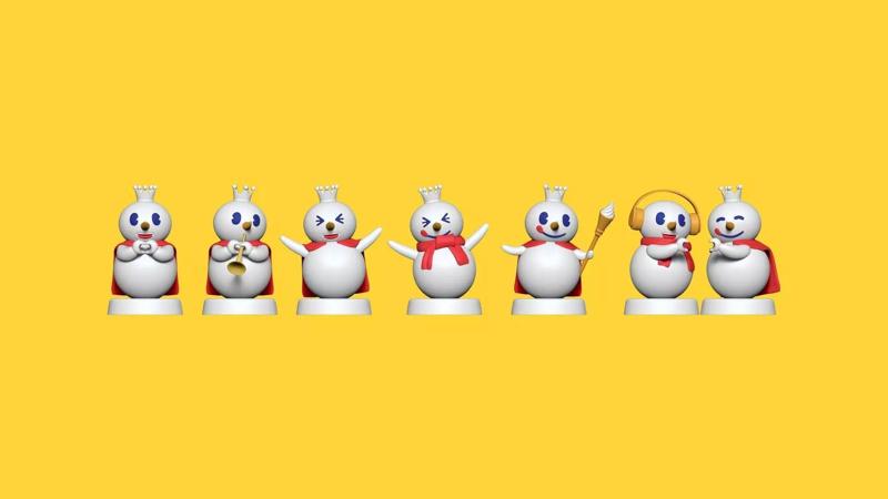 Mixue Snowman Squad - Fan Art Cartoon Snowman 3D Print Models