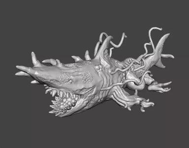 SHARK CARRION MINIATURE MODEL FOR HORROR OR FANTASY GAME RPG DND