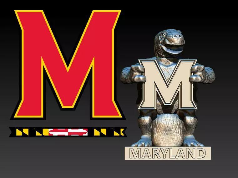 UNIVERSITY OF MARYLAND MASCOT - TURTLE and M LOGO