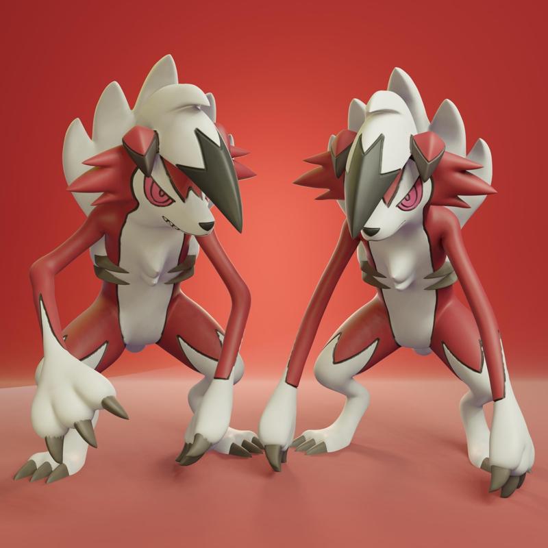 Pokemon - Lycanroc Midnight with 2 poses