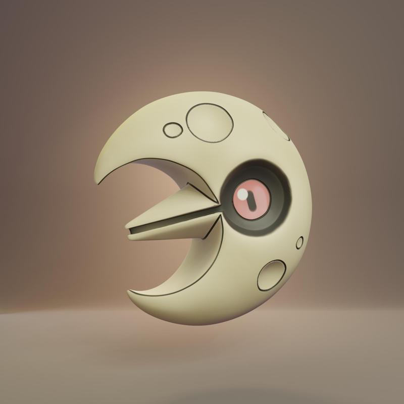 Pokemon - Lunatone with base