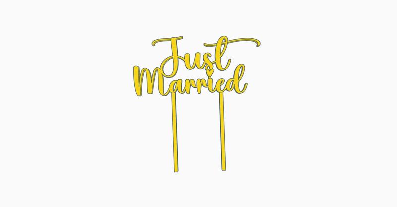 Just Married wedding cake topper