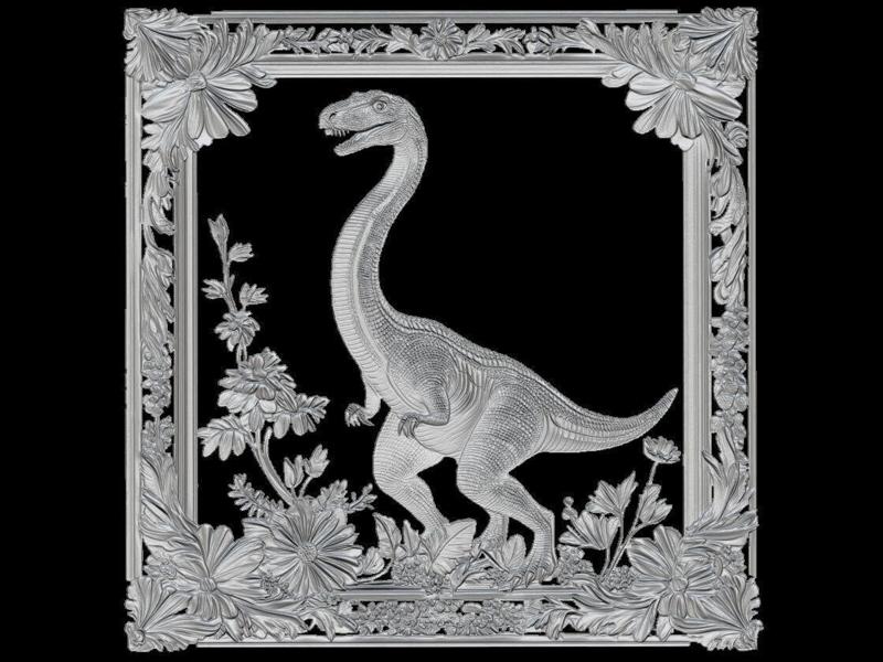 Brachiosaurus dinosaur Floral Relief