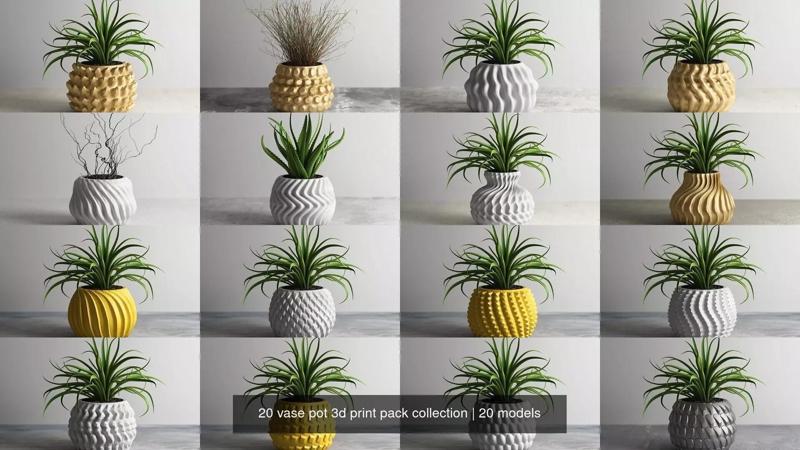 20 vase pot 3d print pack collection