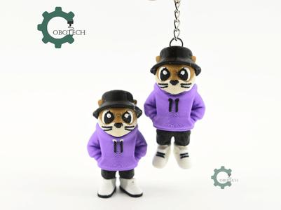 Cobotech Urban Otter In Hoodie Articulated Keychain - Cute Backpack Keychain