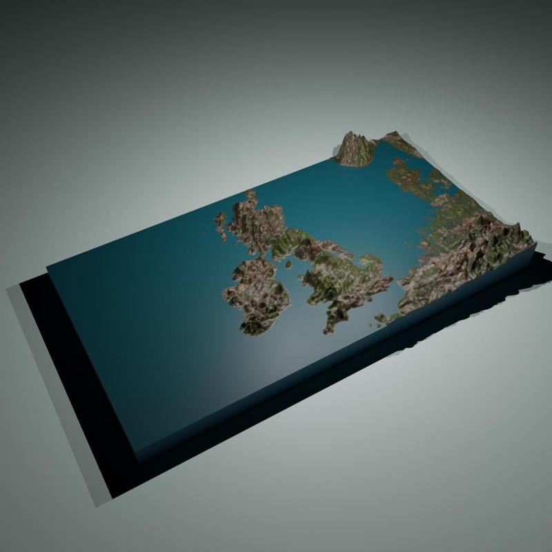 England Map Topography 3D Printing