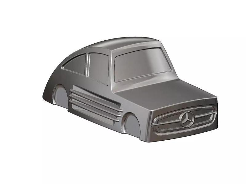 Ribbed sides Mercedes 300SL gullwing grille car sculpture decor