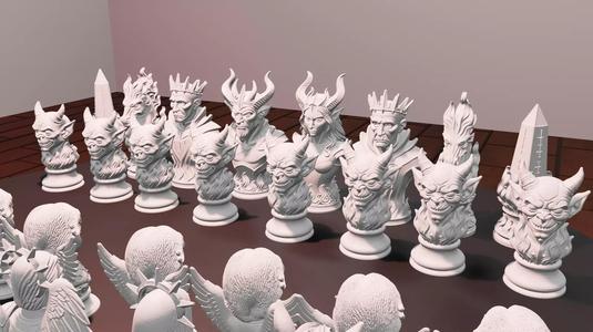 Infernal vs Celestial Chess Set