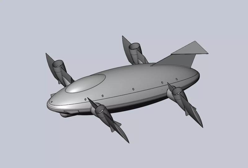 Printable Tiltwing Tiltrotor Drone Body