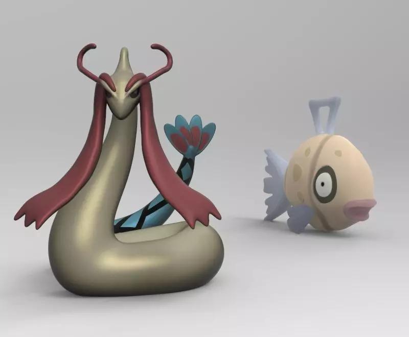 Milotic pokemon statue with long tail