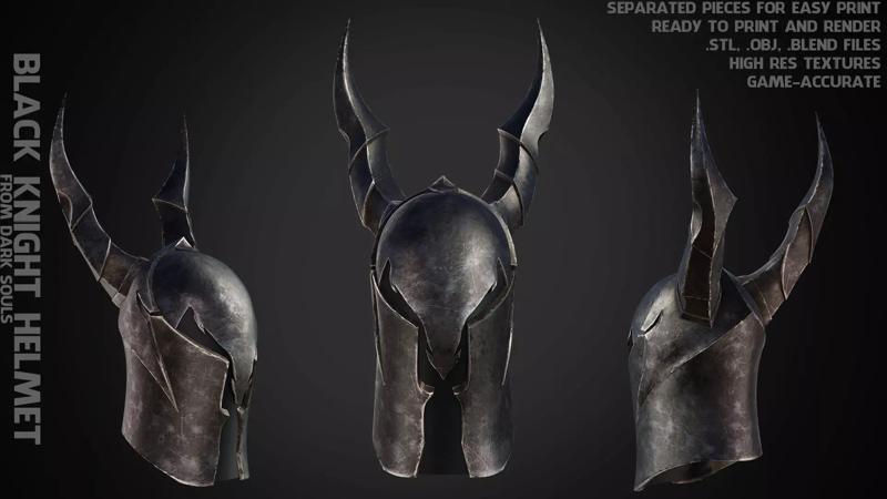 Dark Souls Black Knight Helmet for Cosplay