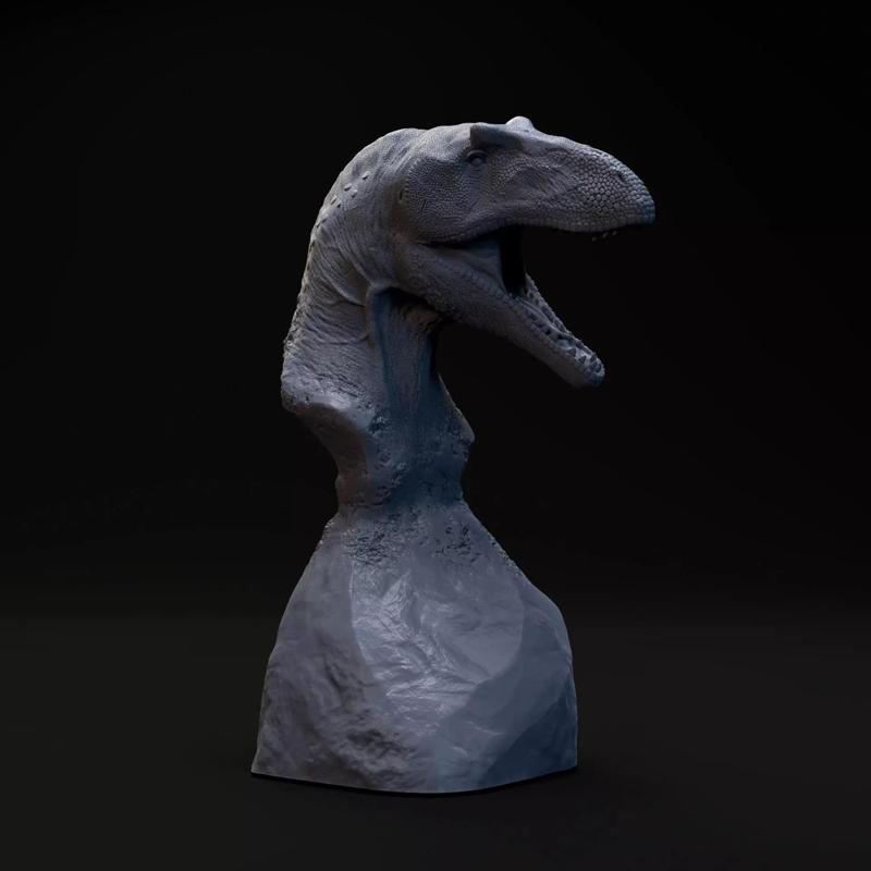 Acrocanthosaurus bust - pre supported