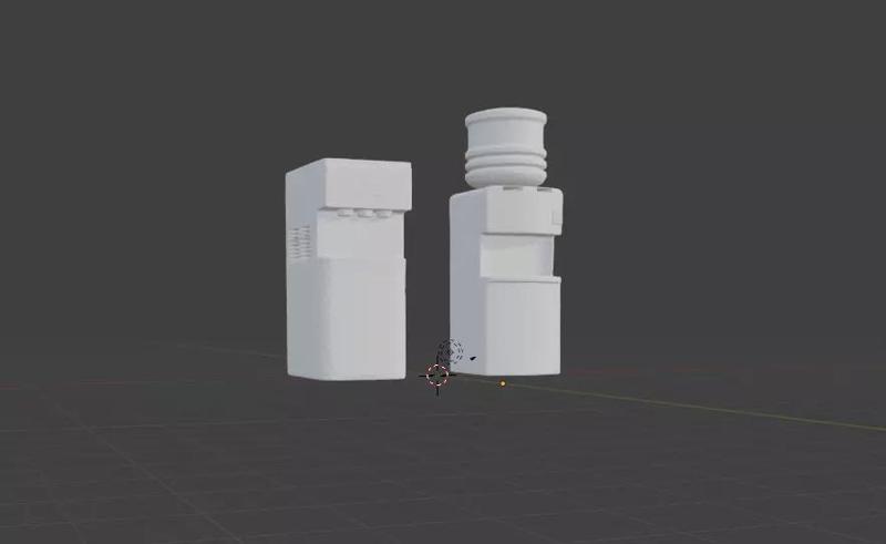 Water Machine 3D Model Set Two Versions  STL OBJ FBX