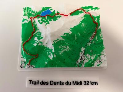 3D map of the Dents du Midi Trail 32 km