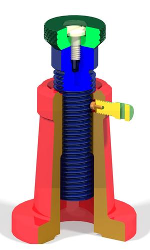 Screw Jack section view 3d