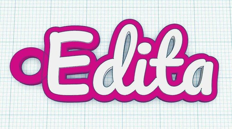 Fancy Keychain Name Tag - Edita