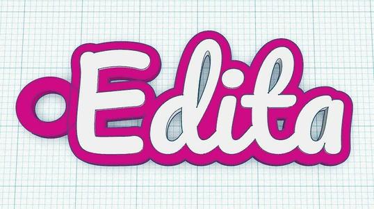 Fancy Keychain Name Tag - Edita