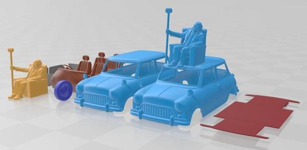 Mini Cooper & Mr Bean Printable Car