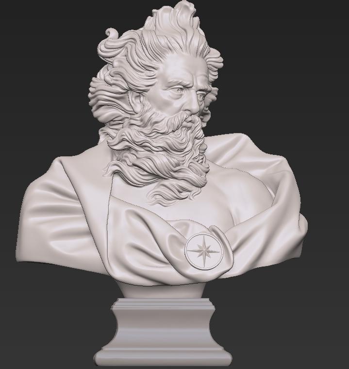 Poseidon Bust 3d print model