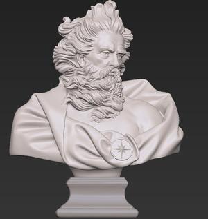 Poseidon Bust 3d print model