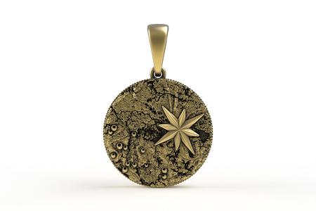 Moon and Star Surface Pendant