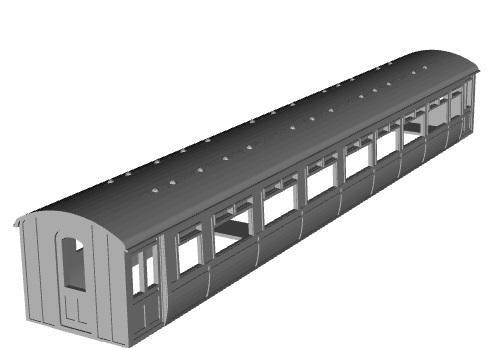 LNWR Siemens composite trailer coach (modified) 1/148 scale