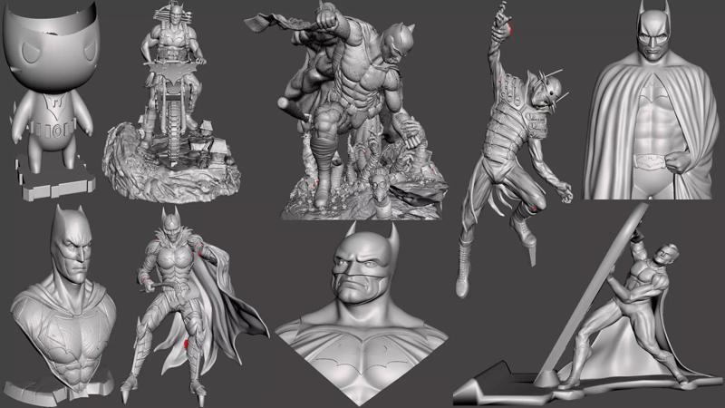 DC Pack 01 3d sculptures 25 Models Batman Family 3D Print Ready