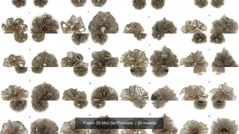 Fusion 20 Mini Set Printable  3D Model Collection