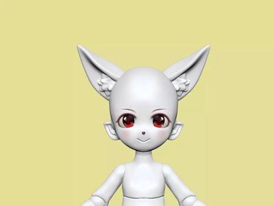Inari Bjd series Addition Head with cap  STL file for 3D print
