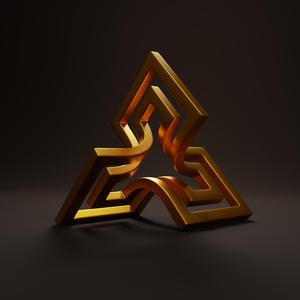 Abstract geometric sculpture statue