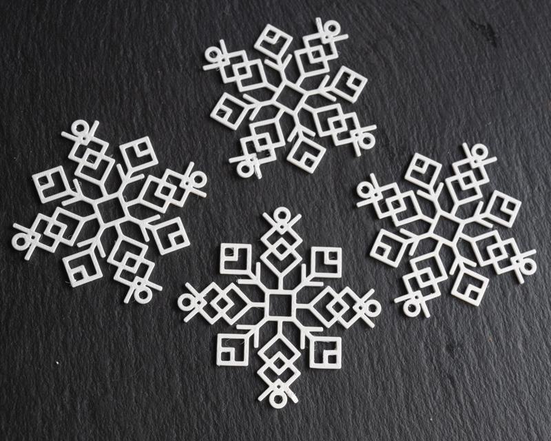 Snowflake decoration, two sizes. Earrings, Garland, Coaster, Stensil