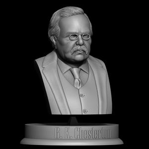 G K Chesterton 3D Model Sculpture