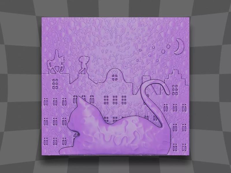 The cat sleeping in Christmas night for CNC