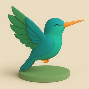 Hummingbird - Elegant Minimalist 3D Printable Figurine