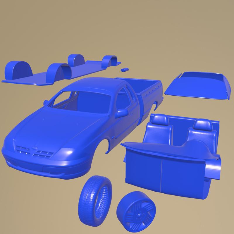 Ford Falcon UTE XLS 2000 Printable Car In Separate Parts