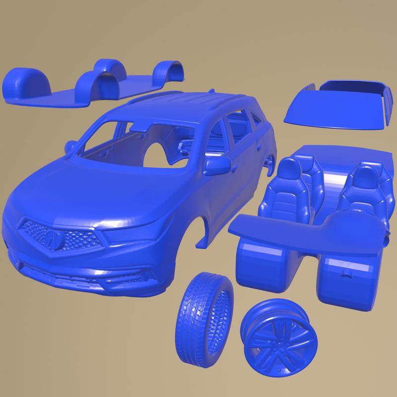 Acura MDX Sport Hybrid 2017 PRINTABLE CAR IN SEPARATE PARTS