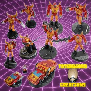 DOUBLE PACK!!! Hot-Rodder Convertible Robot/Firebird Funnycar + Prime-Motorhome Leaderbot-Rod!