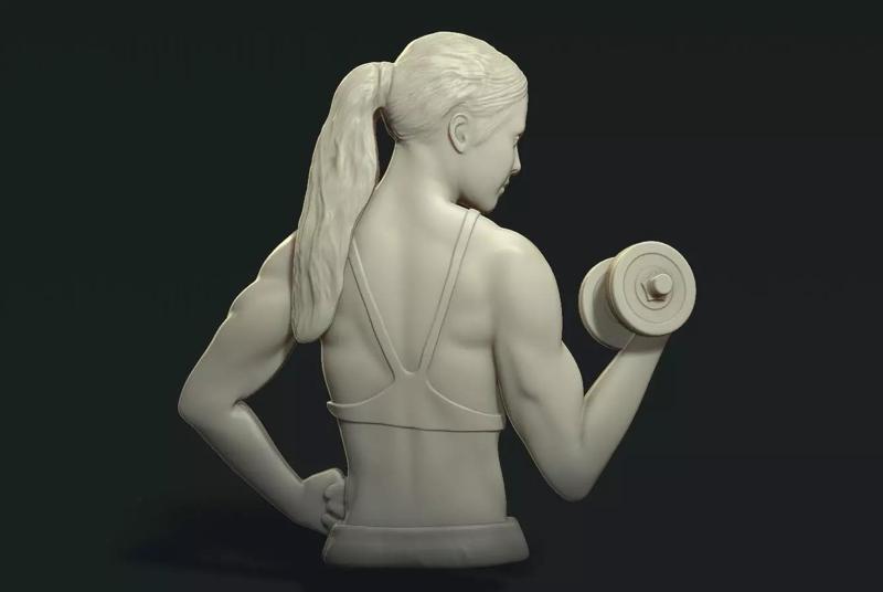Female Bodybuilder Bas Relief