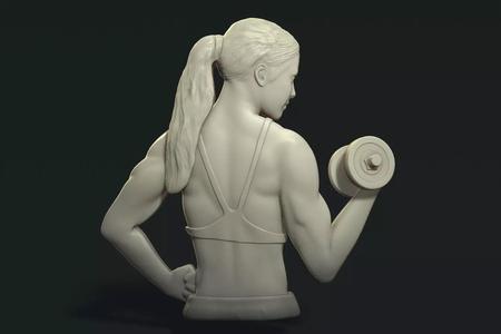 Female Bodybuilder Bas Relief