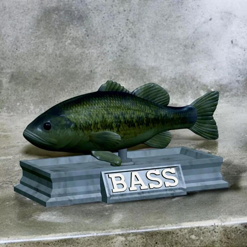 fish Largemouth Bass  statue detailed texture